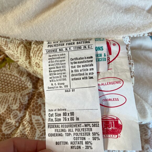 RARE FIND Vintage Never Used Bedspread. Floral and Lace Pattern - Picture 5 of 7